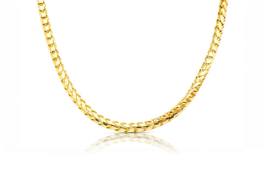 6.5mm Solid Gold Rounded Diamond Cut Franco Chain