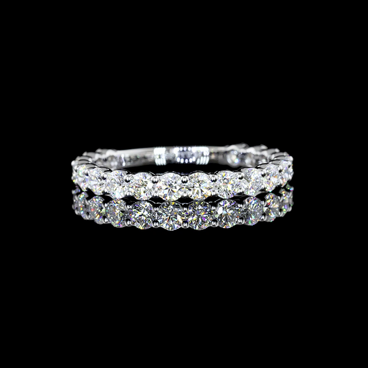 0.98 CTTW Round E/F VS1/VS2/VS Lab Diamond 3/4 Eternity Band Sz. 6 14k White Gold