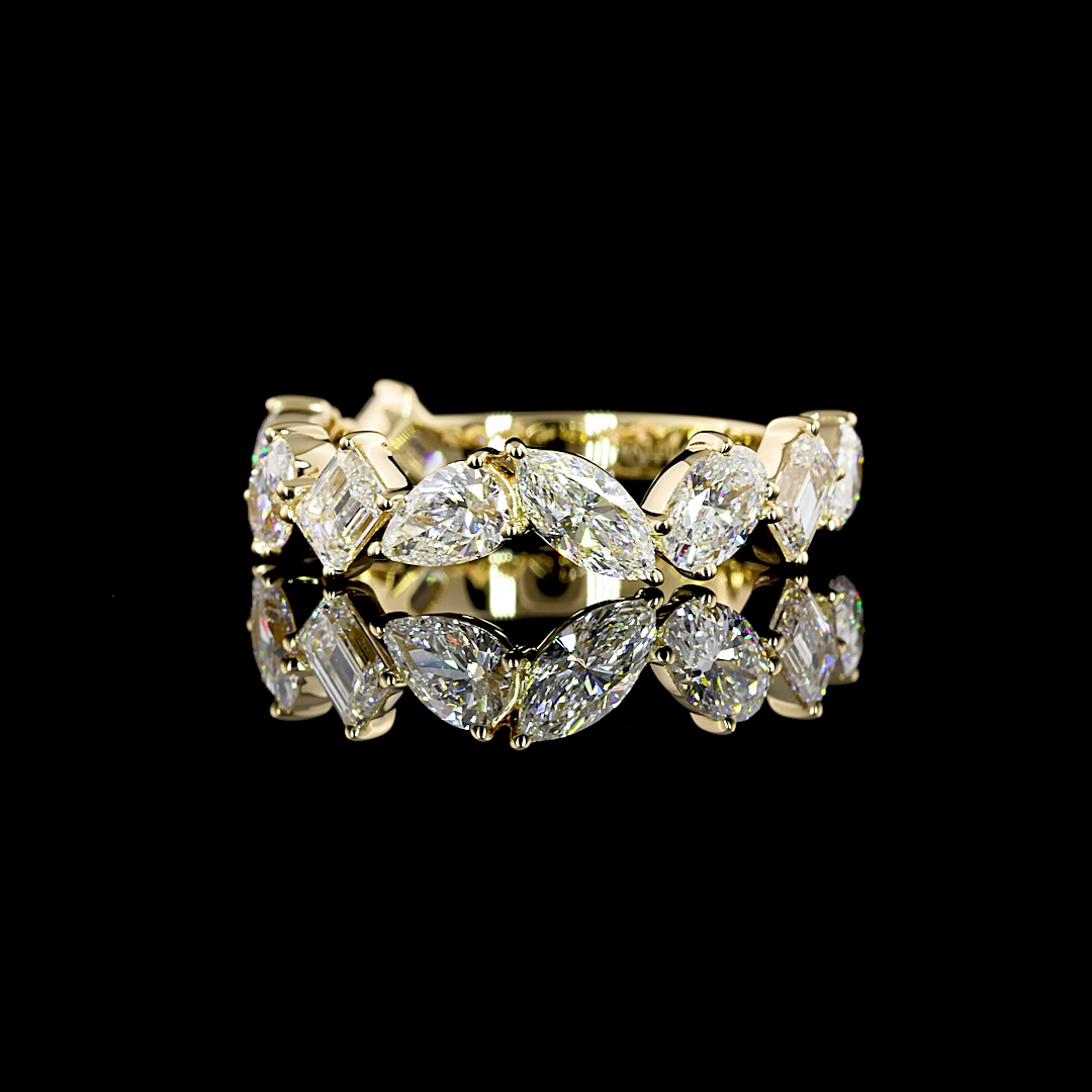 14k Yellow Gold Lab Diamond MIX Approx. 2.13 CTTW 3/4 Band Eternity Band Sz. 6.50 E/F VS1/VS2