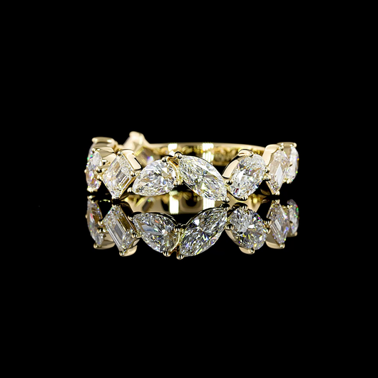 14k Yellow Gold Lab Diamond MIX 2.06 CTTW 3/4 Eternity Band Sz. 6.5 E VS1