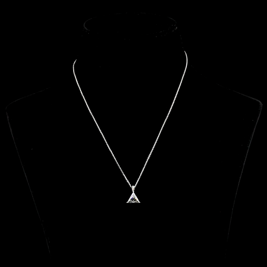 14k White Gold Lab Diamond Triangle 1.98 CTTW Triangle Pendant 18" E VVS2