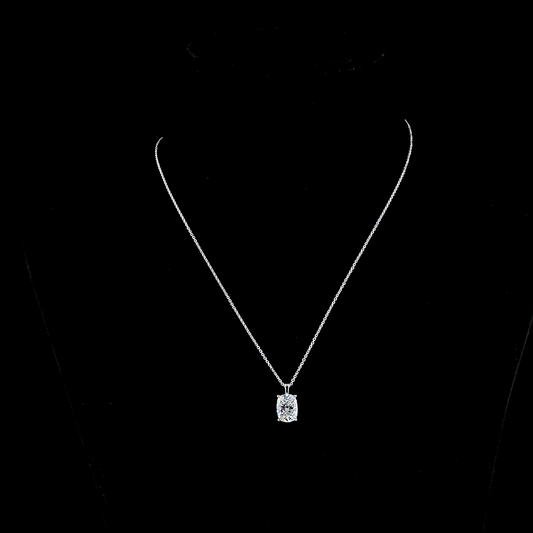 Approx. 2.79 CT Cushion Brilliant I/G VS1/VVS2 Lab Diamond Solitaire Pendant 18" 14k White Gold