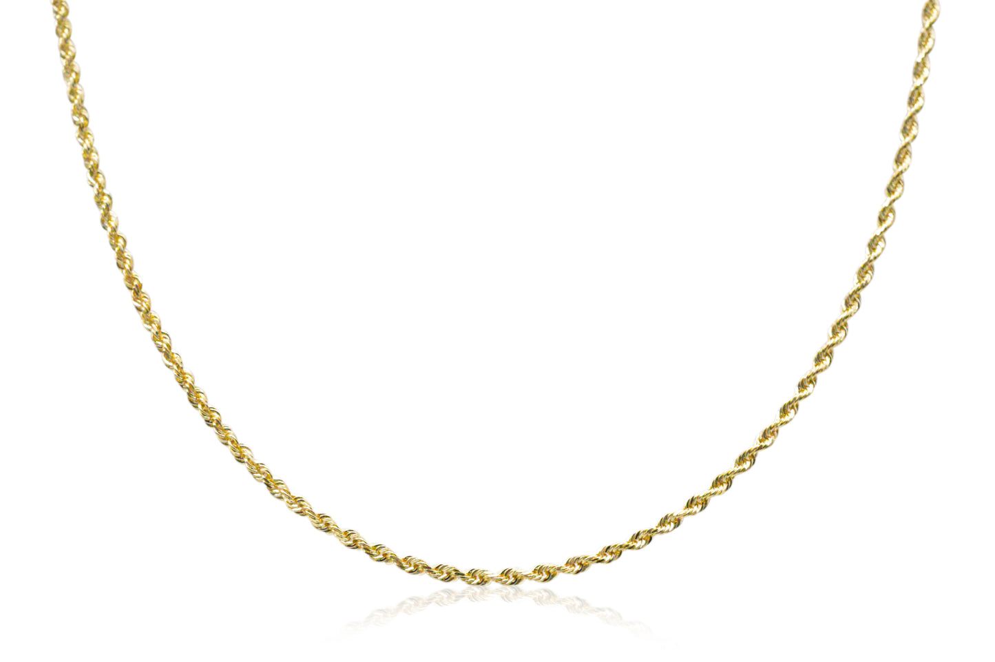 2mm Solid Gold Diamond Cut Rope Necklace Solid Gold Rope Chains