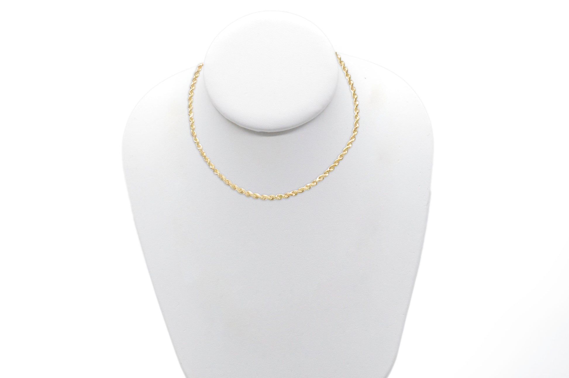 3mm Solid Gold Diamond Cut Rope Necklace Solid Gold Rope Chains