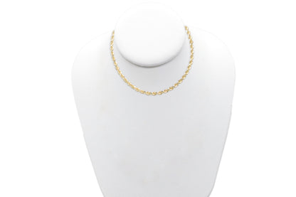 4mm Solid Gold Diamond Cut Rope Necklace Solid Gold Rope Chains