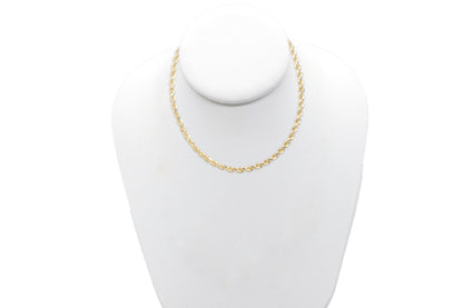 4mm Solid Gold Diamond Cut Rope Necklace Solid Gold Rope Chains