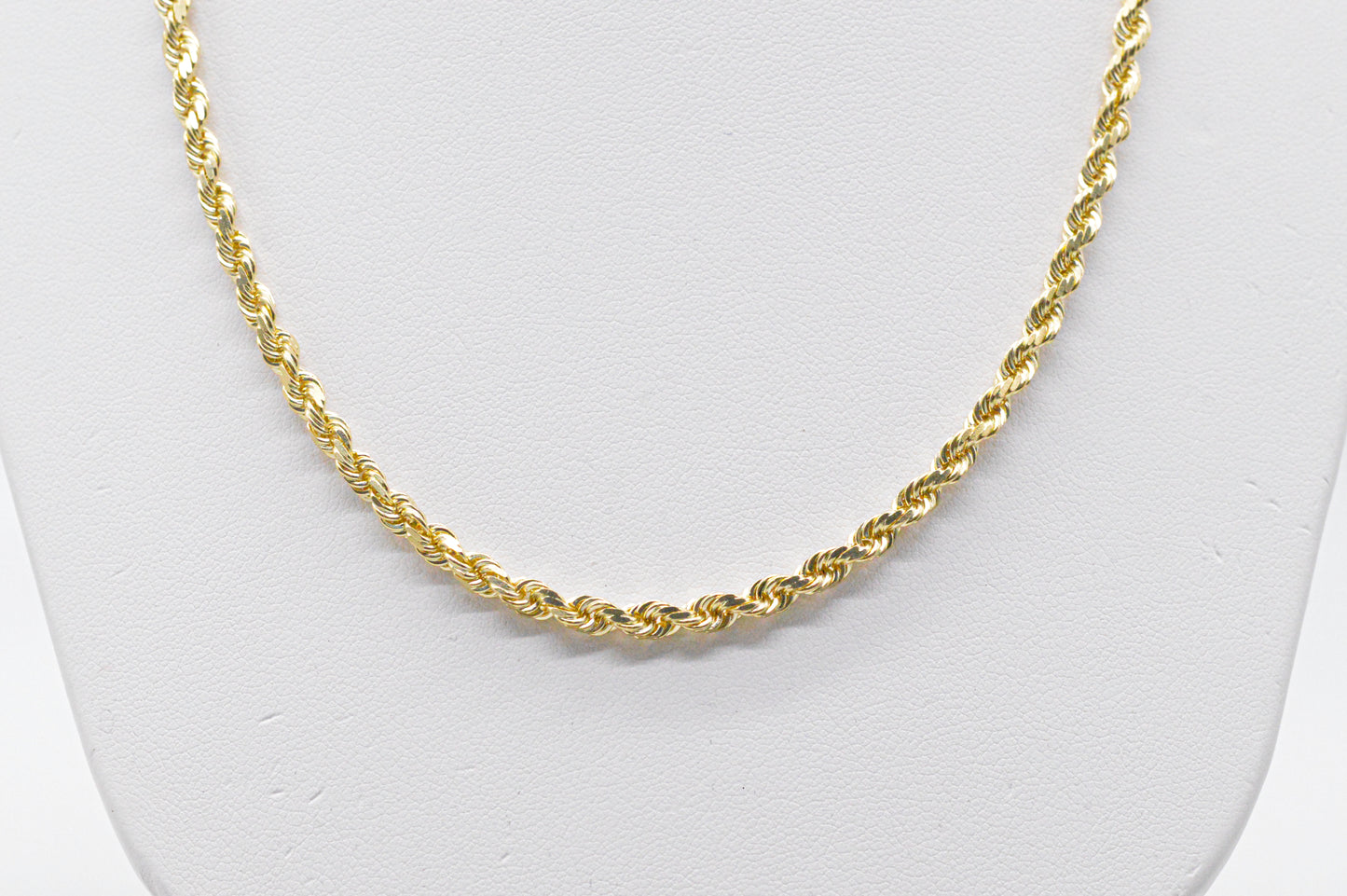 4mm Solid Gold Diamond Cut Rope Necklace Solid Gold Rope Chains