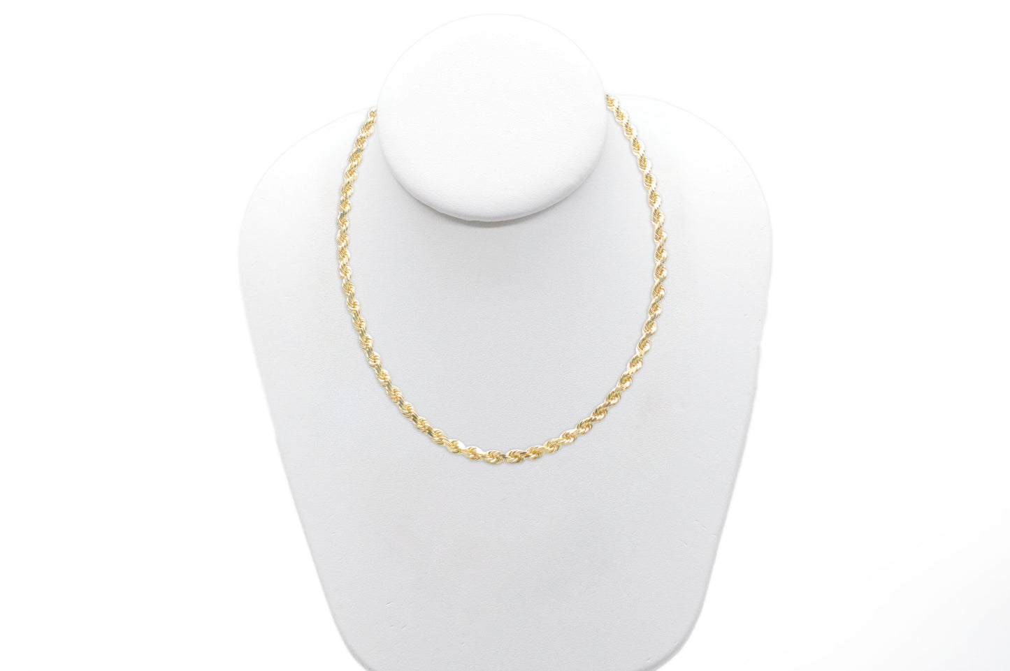 5mm Solid Gold Diamond Cut Rope Necklace Solid Gold Rope Chains