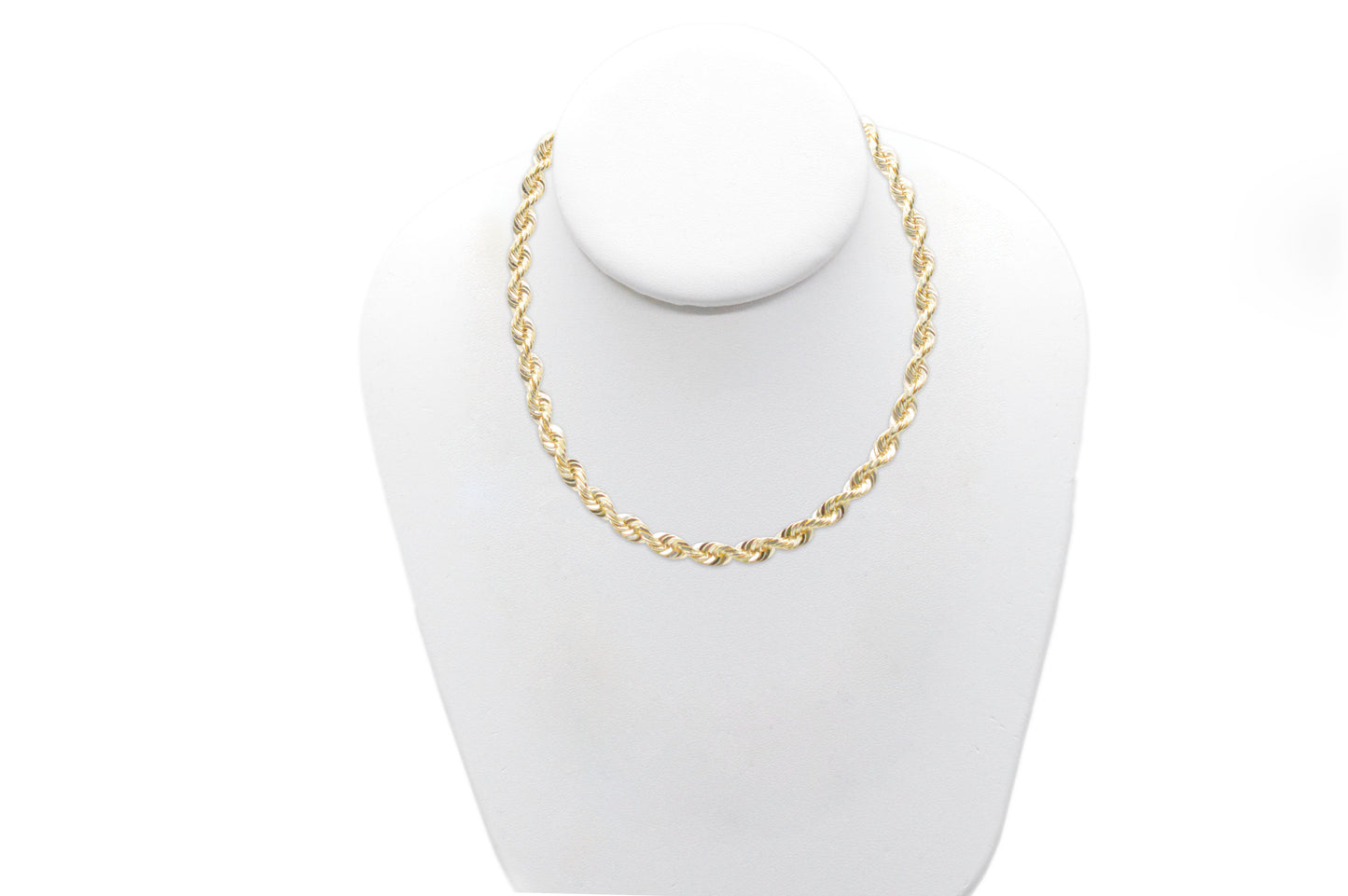 6mm Solid Gold Diamond Cut Rope Necklace Solid Gold Rope Chains