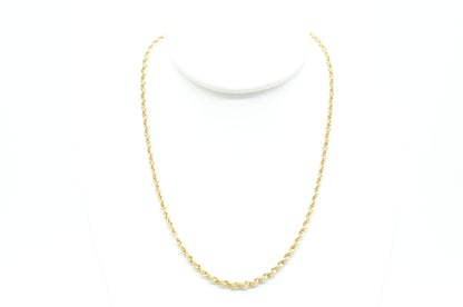 24" Rope Link Necklace 14K Yellow Gold Necklaces