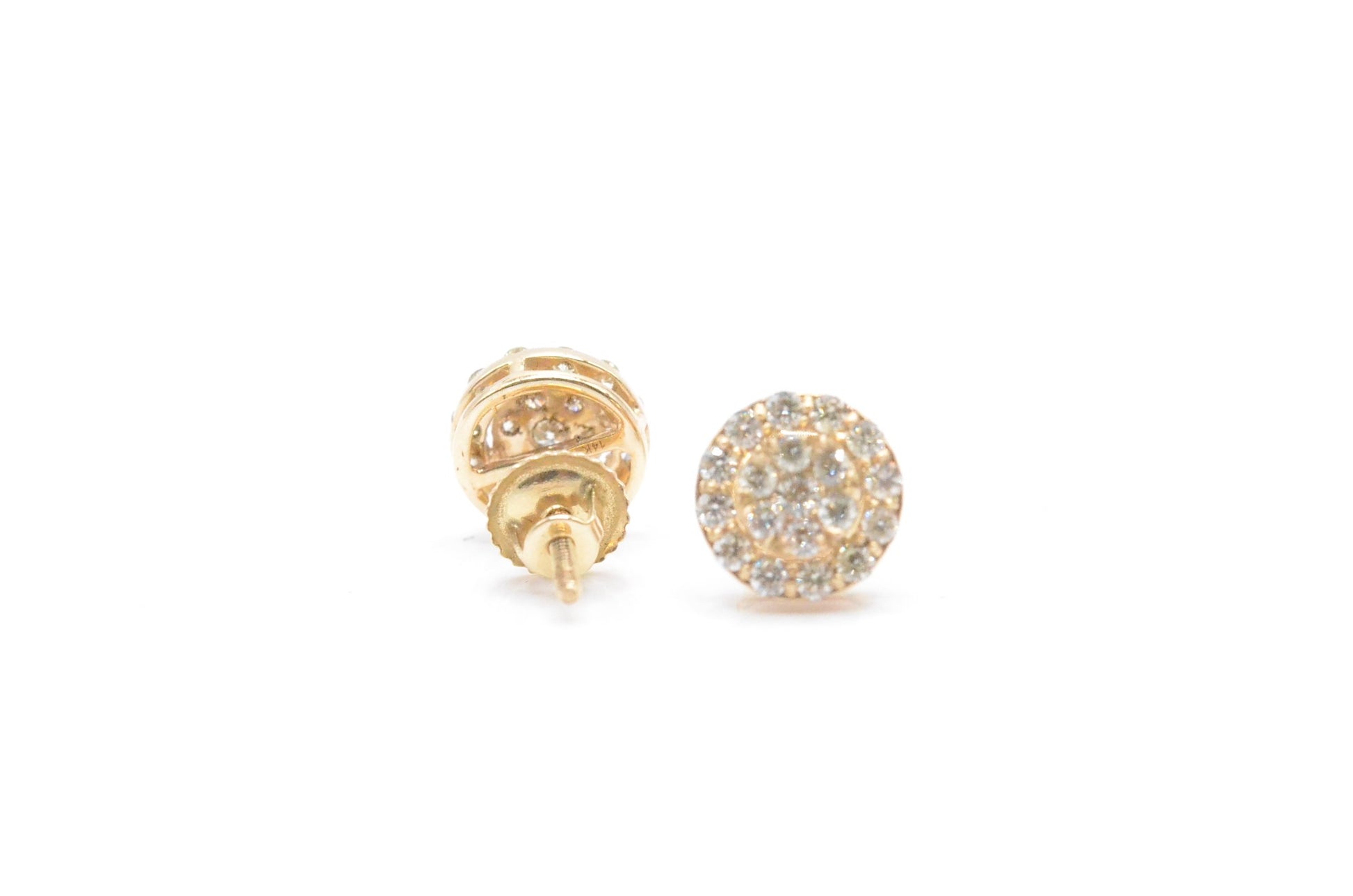 0.58 cttw Diamond Cluster Earrings 14K Yellow Gold Cluster Studs