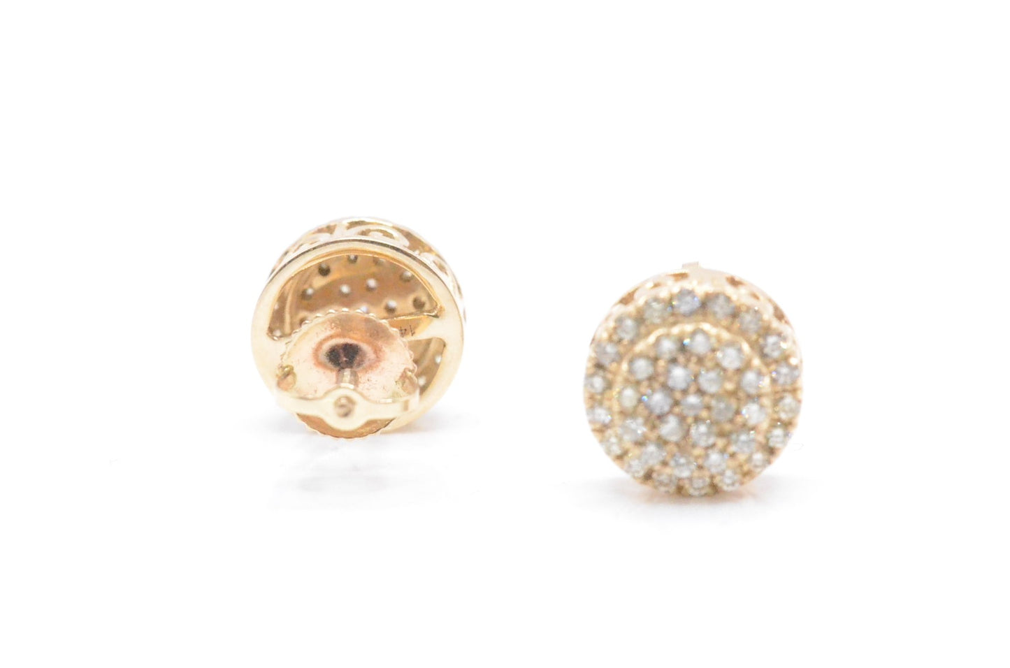 0.75 cttw Diamond Cluster Studs 14K Yellow Gold Cluster Studs