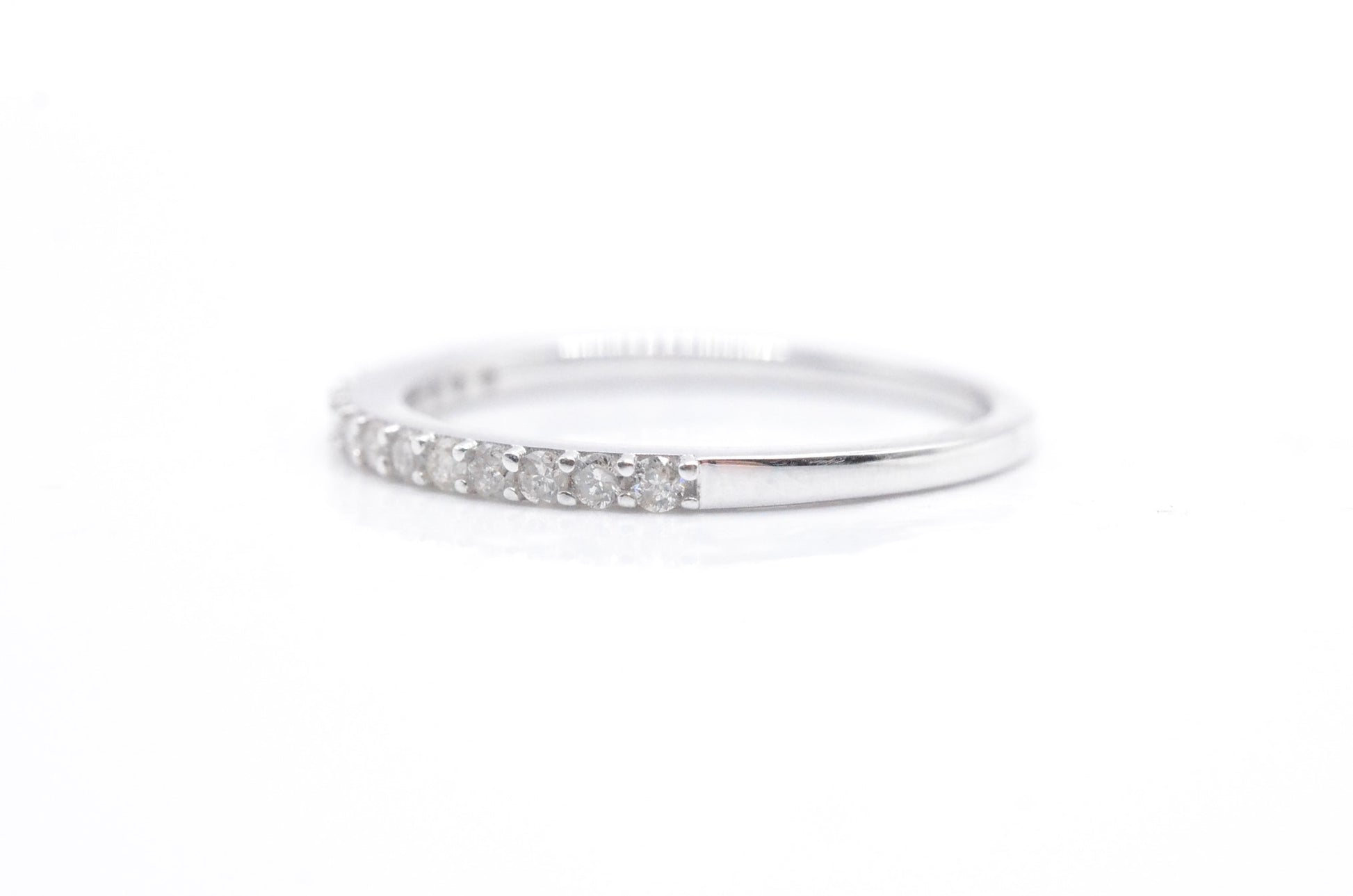 0.26 cttw Diamond Half Eternity Band Sz.7 10K White Gold Eternity Bands