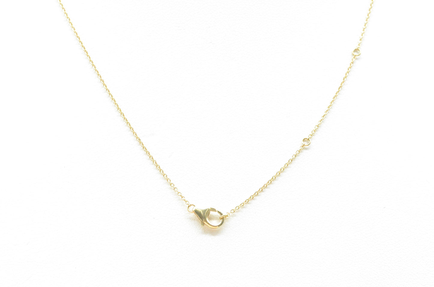 0.33" 0.09 cttw Diamond Heart Pendant W/18" Adjustable Cable Chain 14K Yellow Gold Hearts