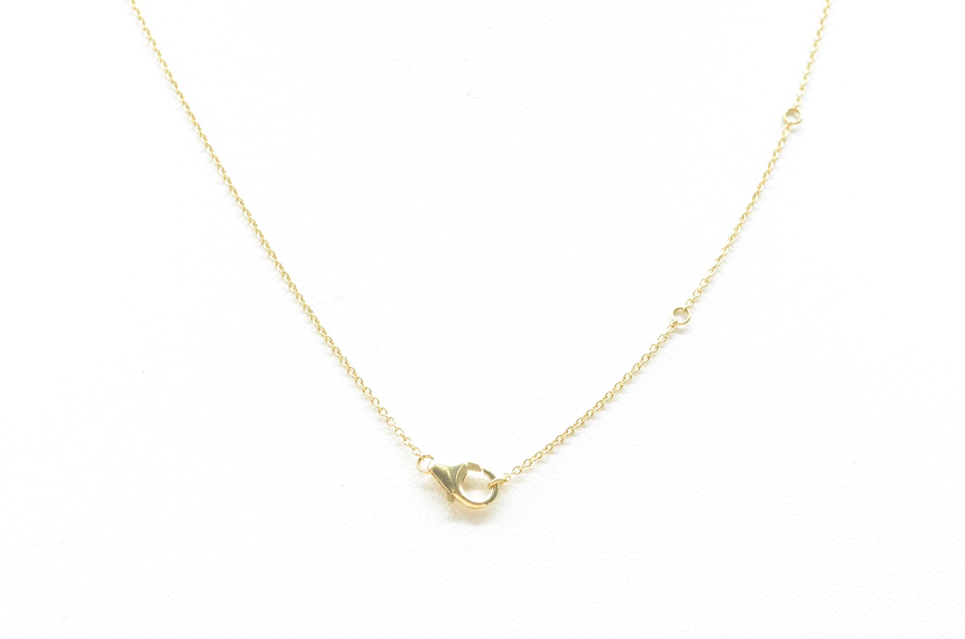 0.33" 0.09 cttw Diamond Heart Pendant W/18" Adjustable Cable Chain 14K Yellow Gold Hearts