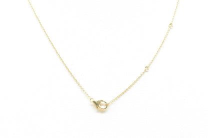 0.33" 0.09 cttw Diamond Heart Pendant W/18" Adjustable Cable Chain 14K Yellow Gold Hearts