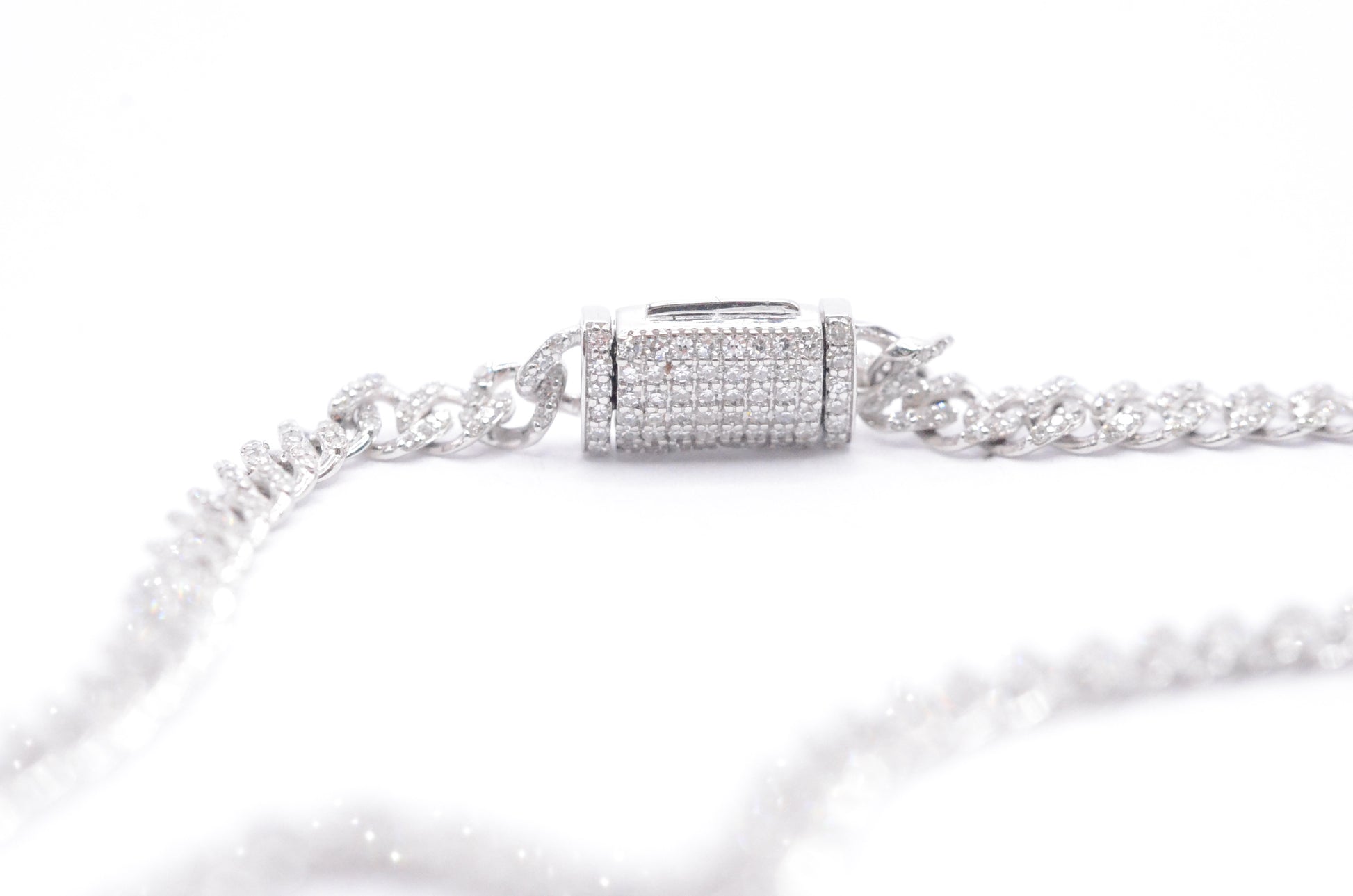 0.72 cttw Diamond Micro-Cuban Bracelet 6.5" 14K White Gold Diamond Bracelet