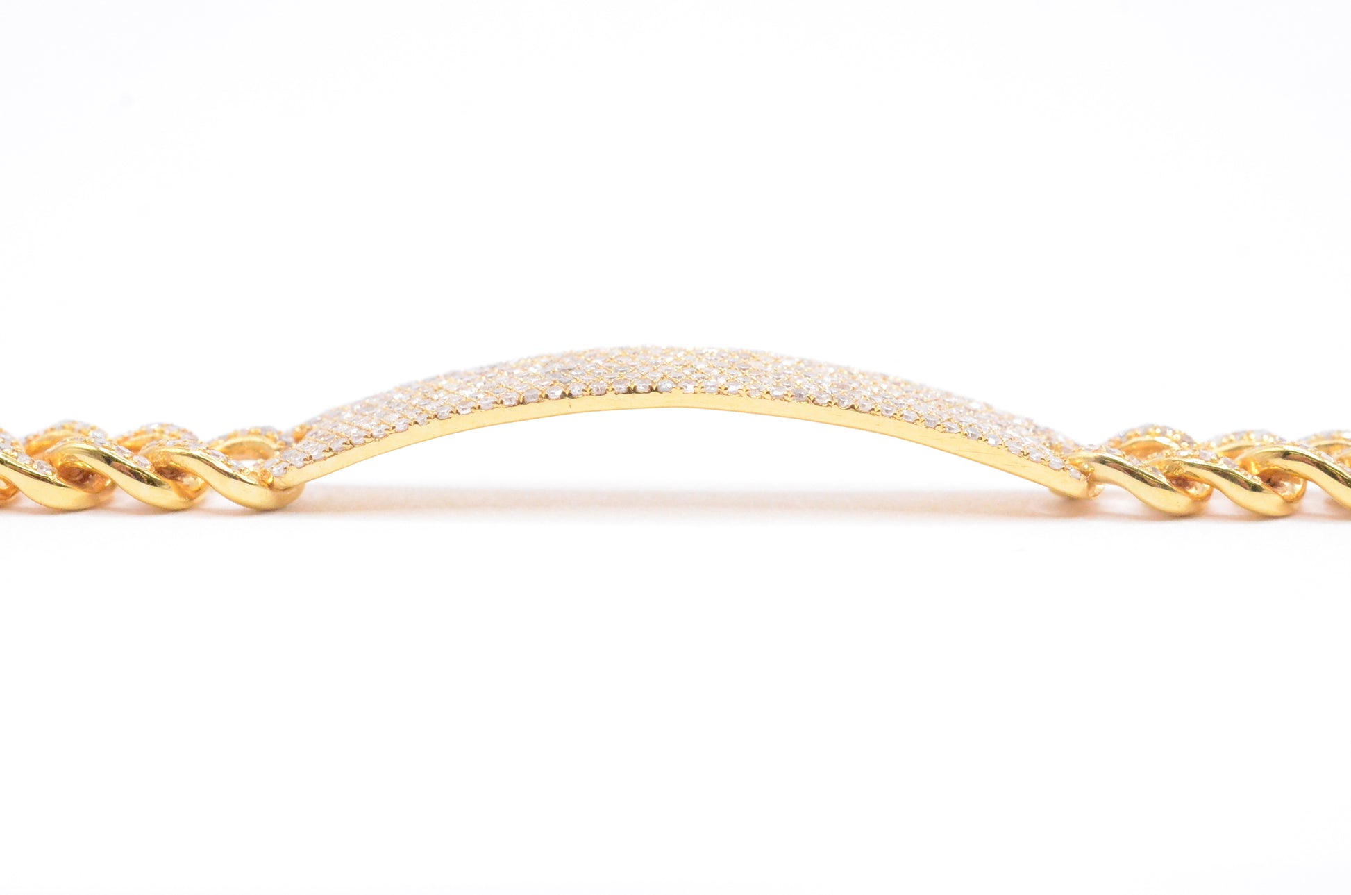 2.15 cttw Diamond ID Miami Cuban Bracelet 7" 14K Yellow Gold Diamond Bracelet