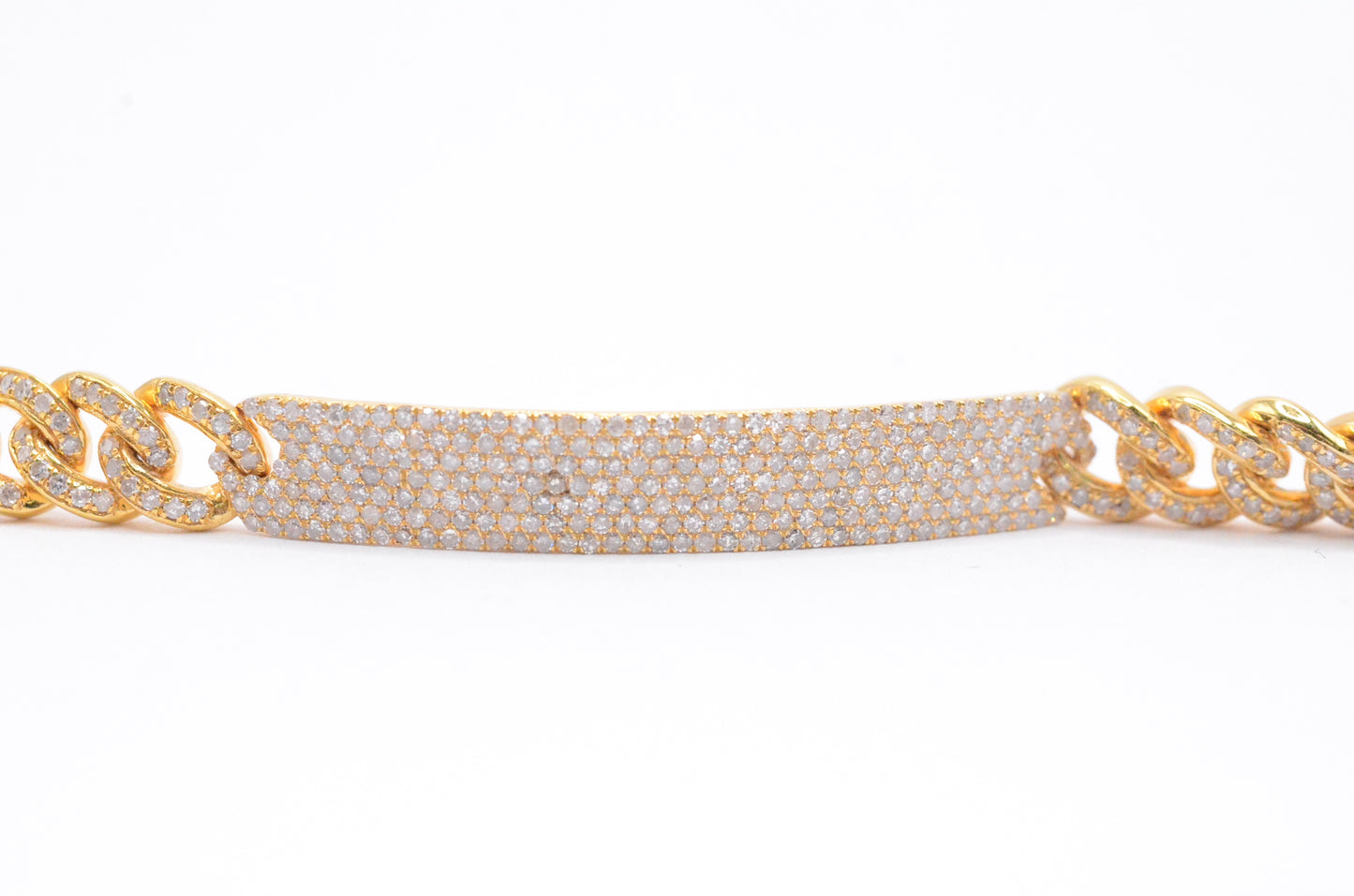 2.15 cttw Diamond ID Miami Cuban Bracelet 7" 14K Yellow Gold Diamond Bracelet