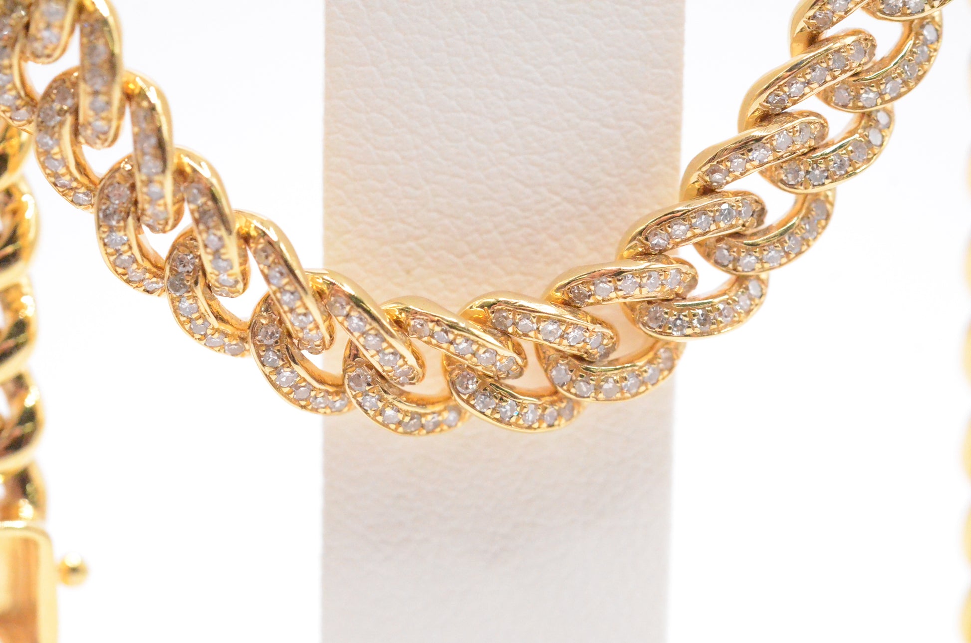 1.70 cttw Diamond Miami Cuban Bracelet 7.5" 14K Yellow Gold Diamond Bracelet