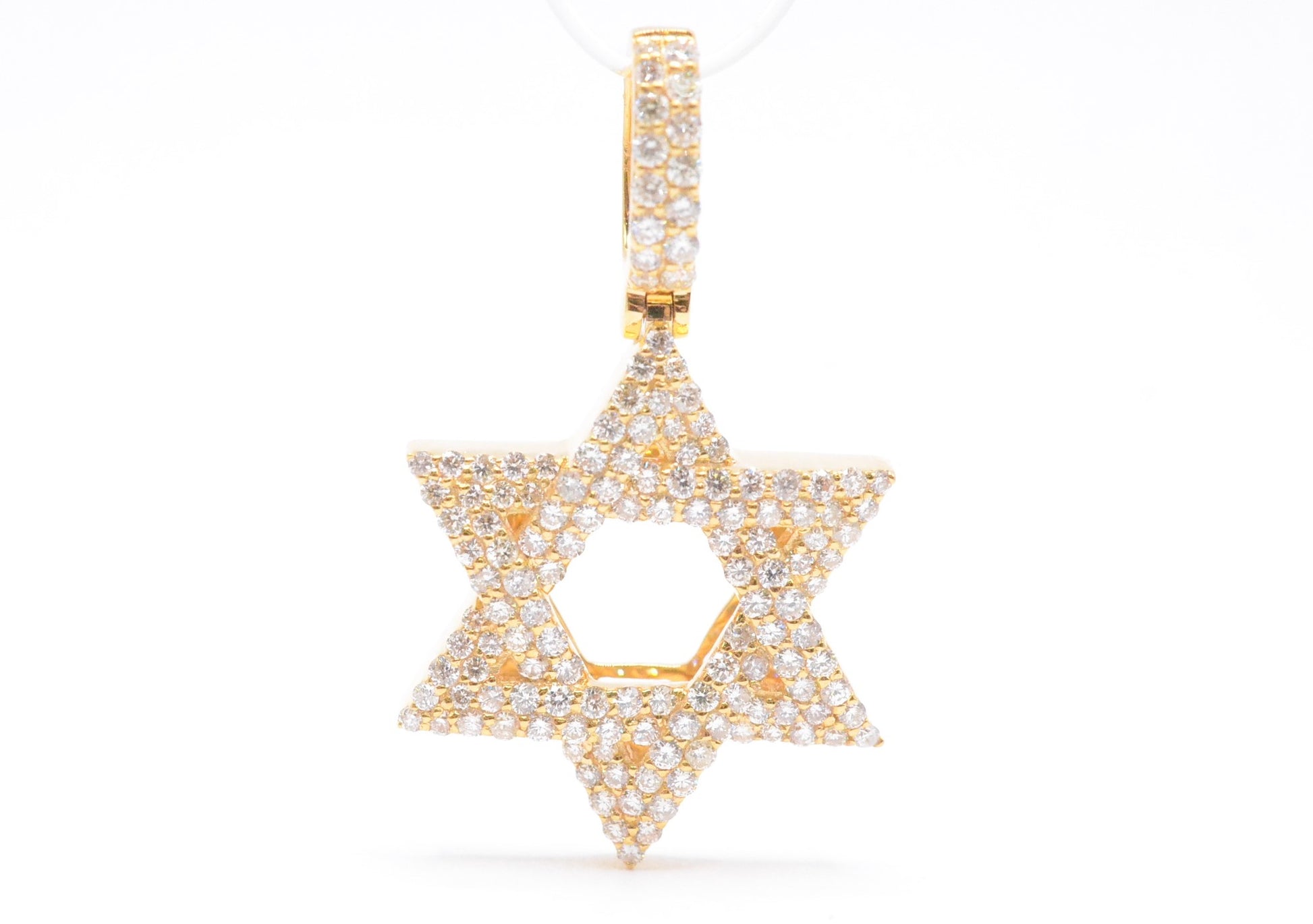 1.25" 1.00 cttw Diamond Star of David Pendant 14K Yellow Gold Religious