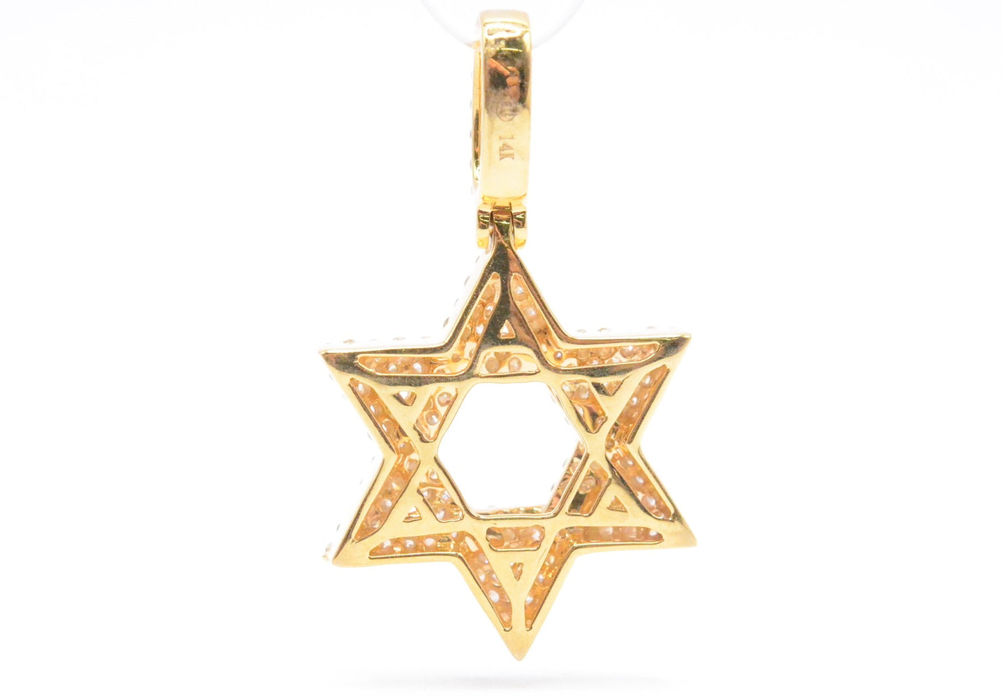 1.25" 1.00 cttw Diamond Star of David Pendant 14K Yellow Gold Religious