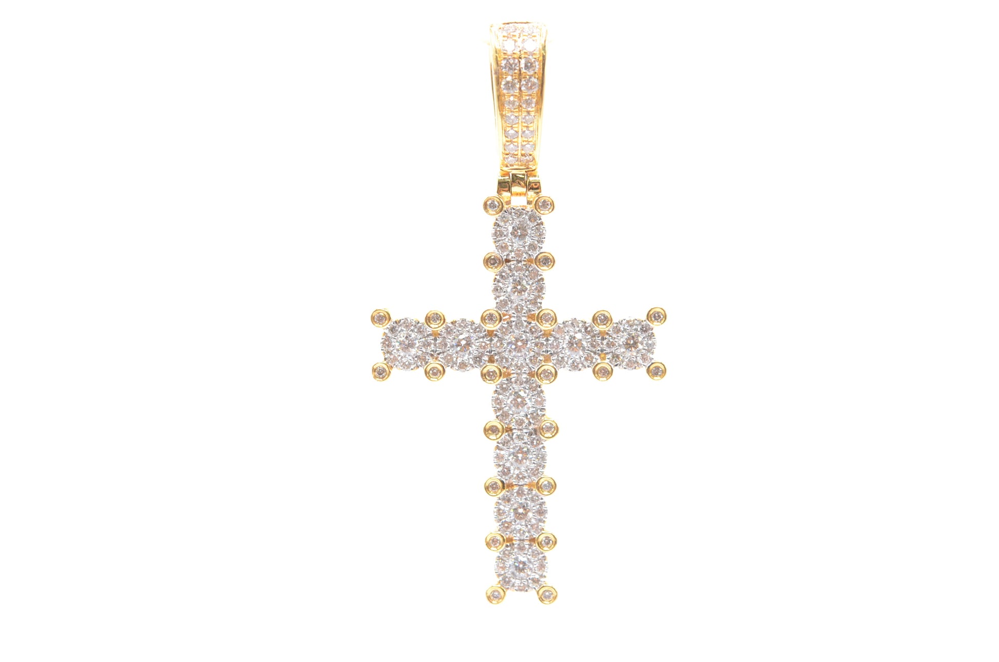 1.75" 1.15 cttw Diamond Cross Pendant 14K Yellow Gold Crosses