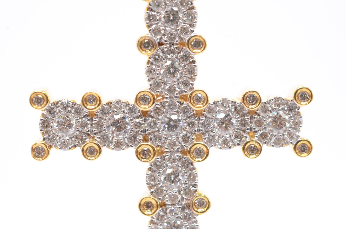 1.75" 1.15 cttw Diamond Cross Pendant 14K Yellow Gold Crosses