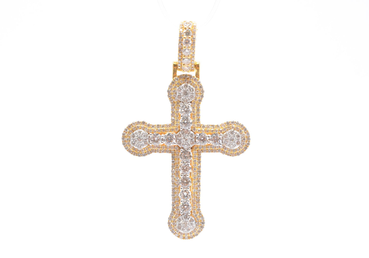 1.75" 1.85 cttw Diamond Cross 14K Yellow Gold Crosses