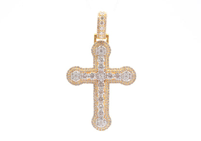 1.75" 1.85 cttw Diamond Cross 14K Yellow Gold Crosses