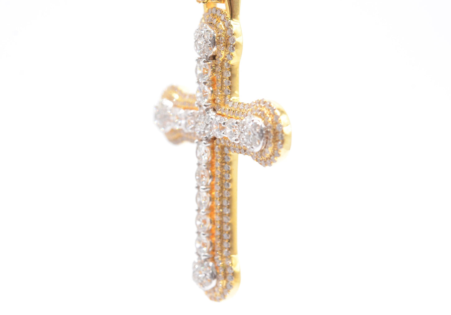 1.75" 1.85 cttw Diamond Cross 14K Yellow Gold Crosses