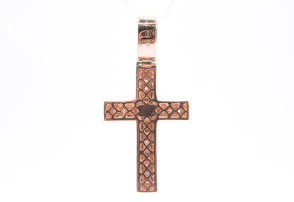 1.6" 1.45 cttw 3D Diamond Cross Pendant 14K Rose Gold Crosses