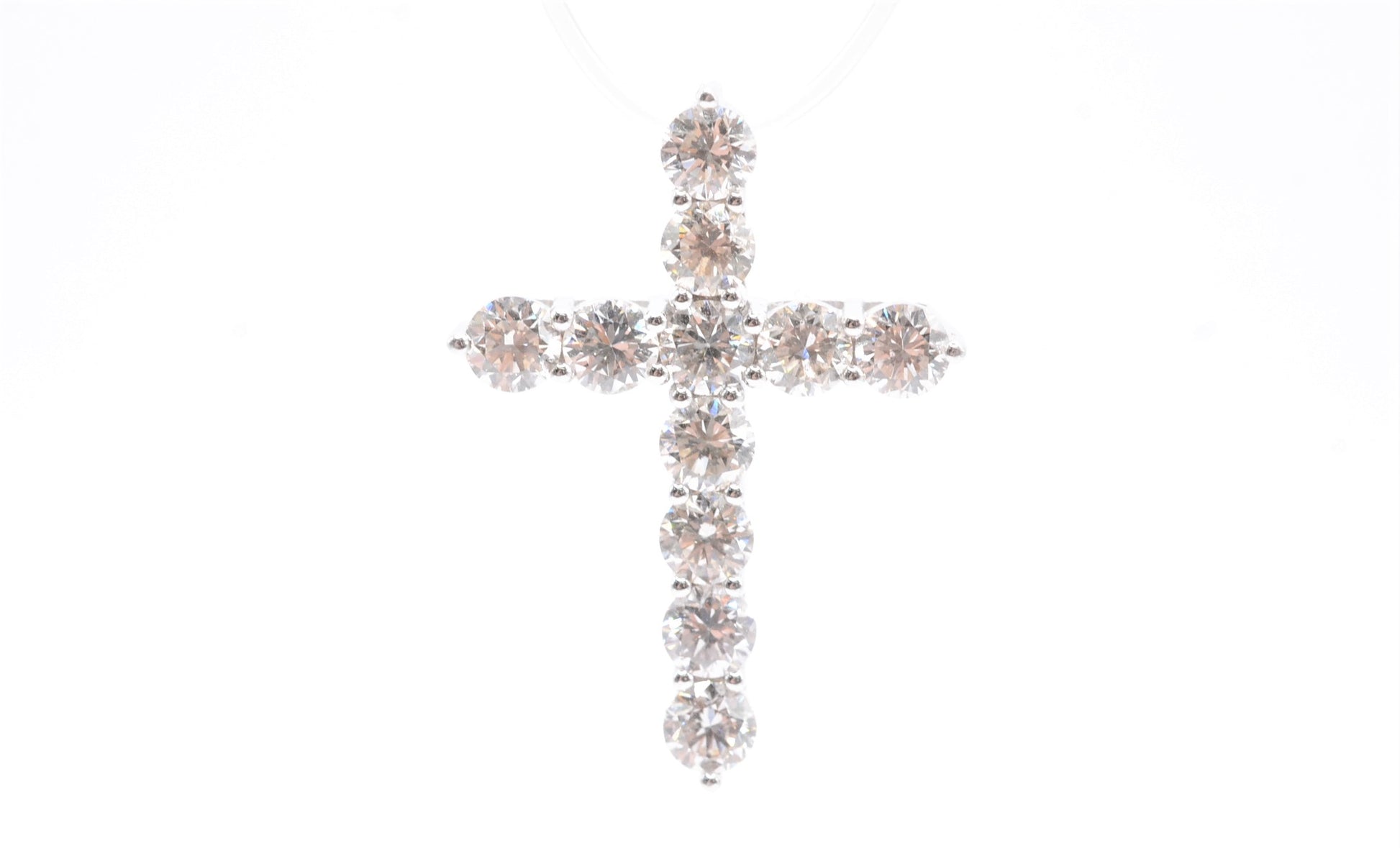 1" 2.05 cttw Diamond Cross Pendant 14K White Gold Crosses