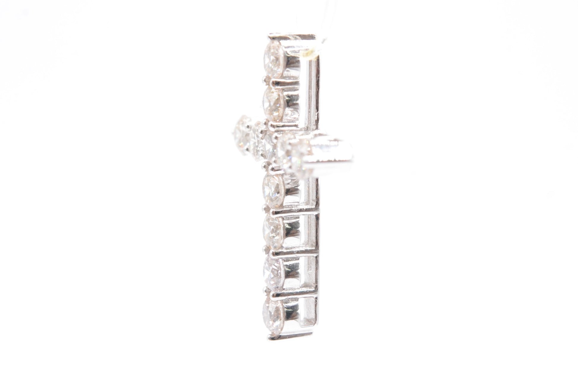 1" 2.05 cttw Diamond Cross Pendant 14K White Gold Crosses