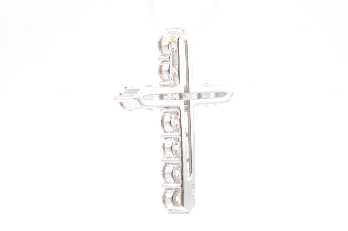 1" 2.05 cttw Diamond Cross Pendant 14K White Gold Crosses