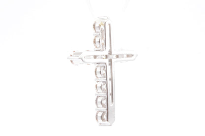 1" 2.05 cttw Diamond Cross Pendant 14K White Gold Crosses