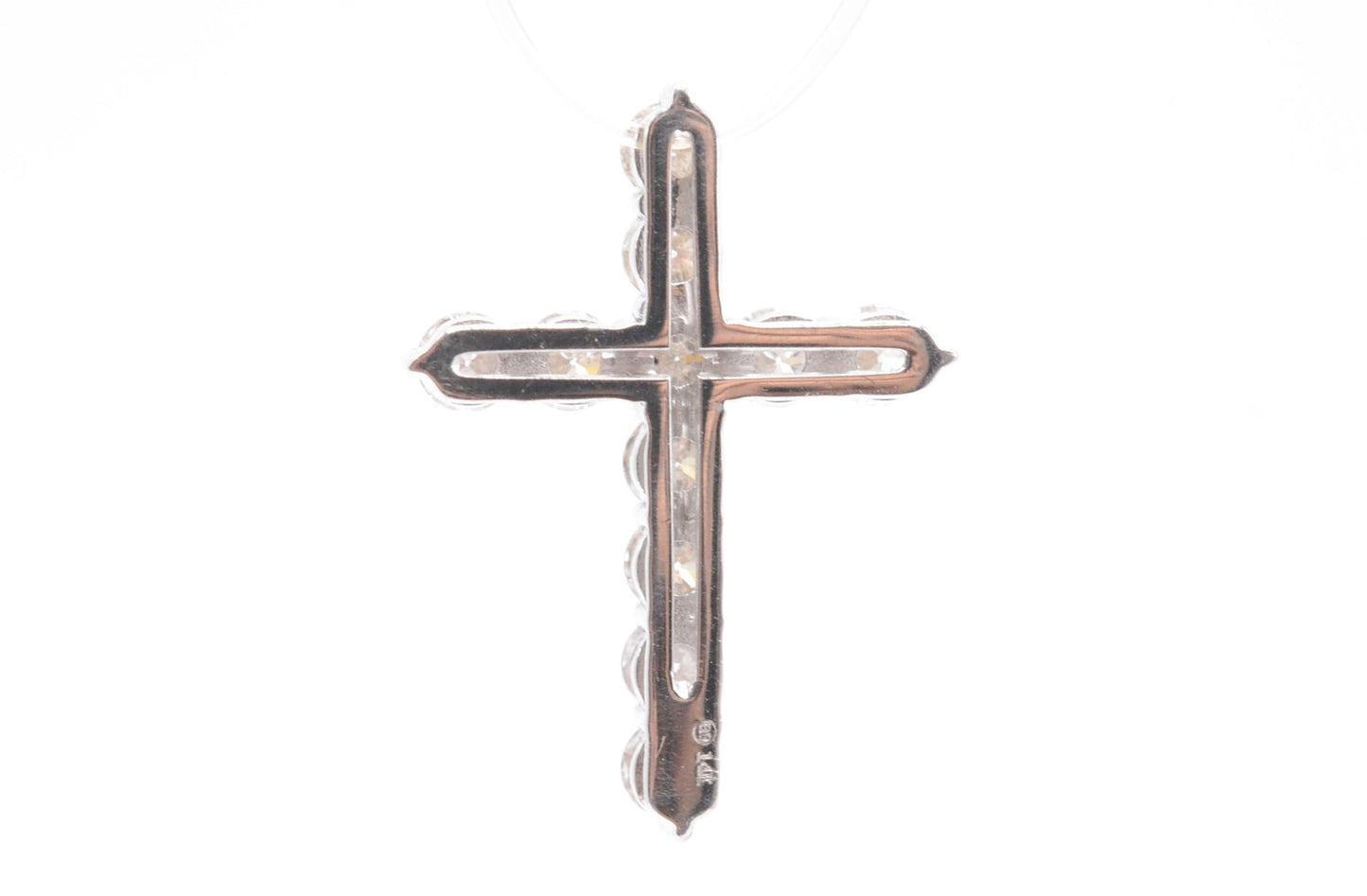 1" 2.05 cttw Diamond Cross Pendant 14K White Gold Crosses