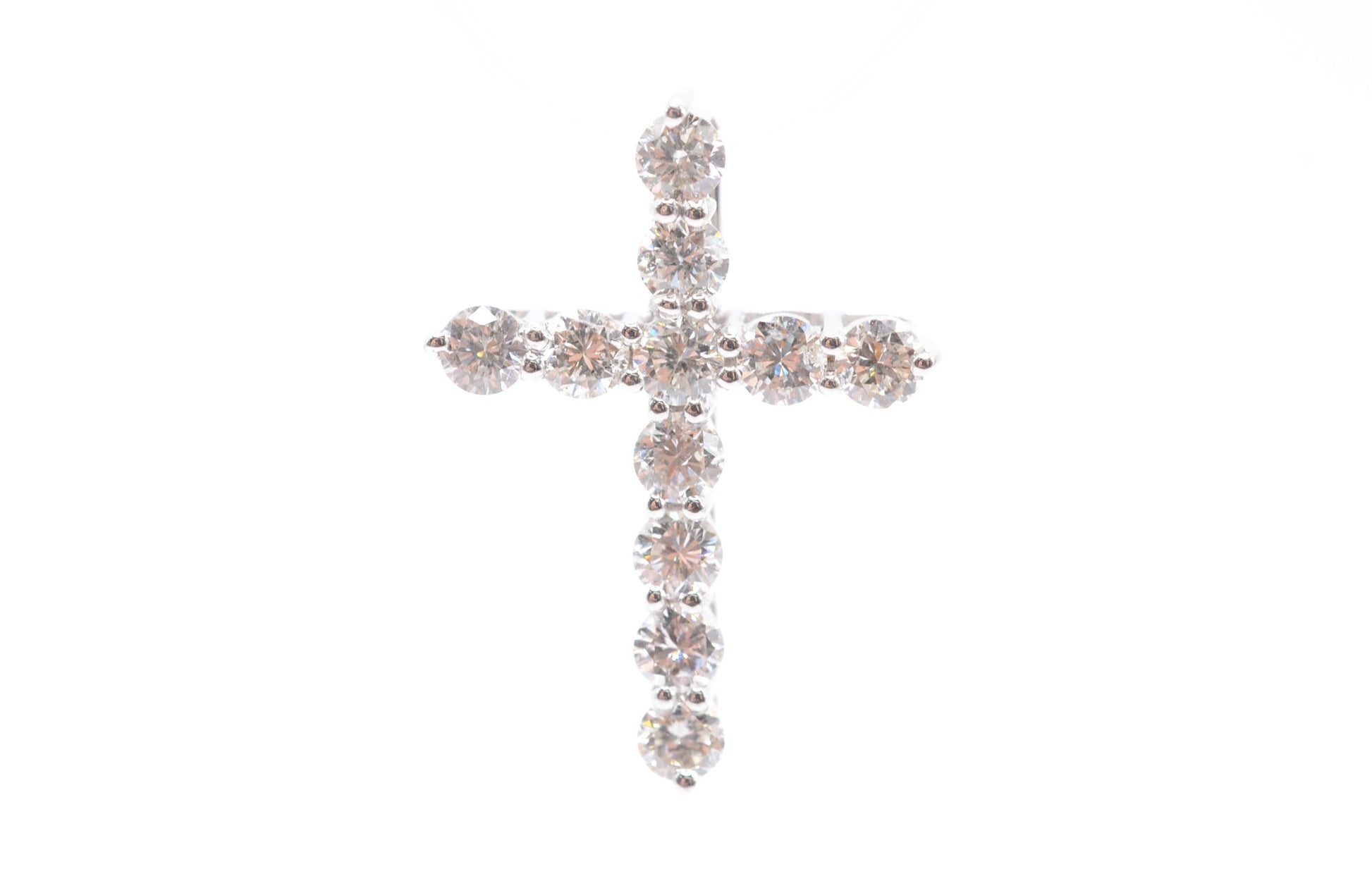 0.75" 0.90 cttw Diamond Cross 14K White Gold Crosses