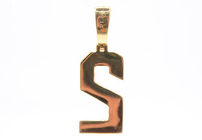 1.25" 0.85 cttw Diamond 3-Row Number "2" Pendant 14K Yellow Gold Letters & Numbers