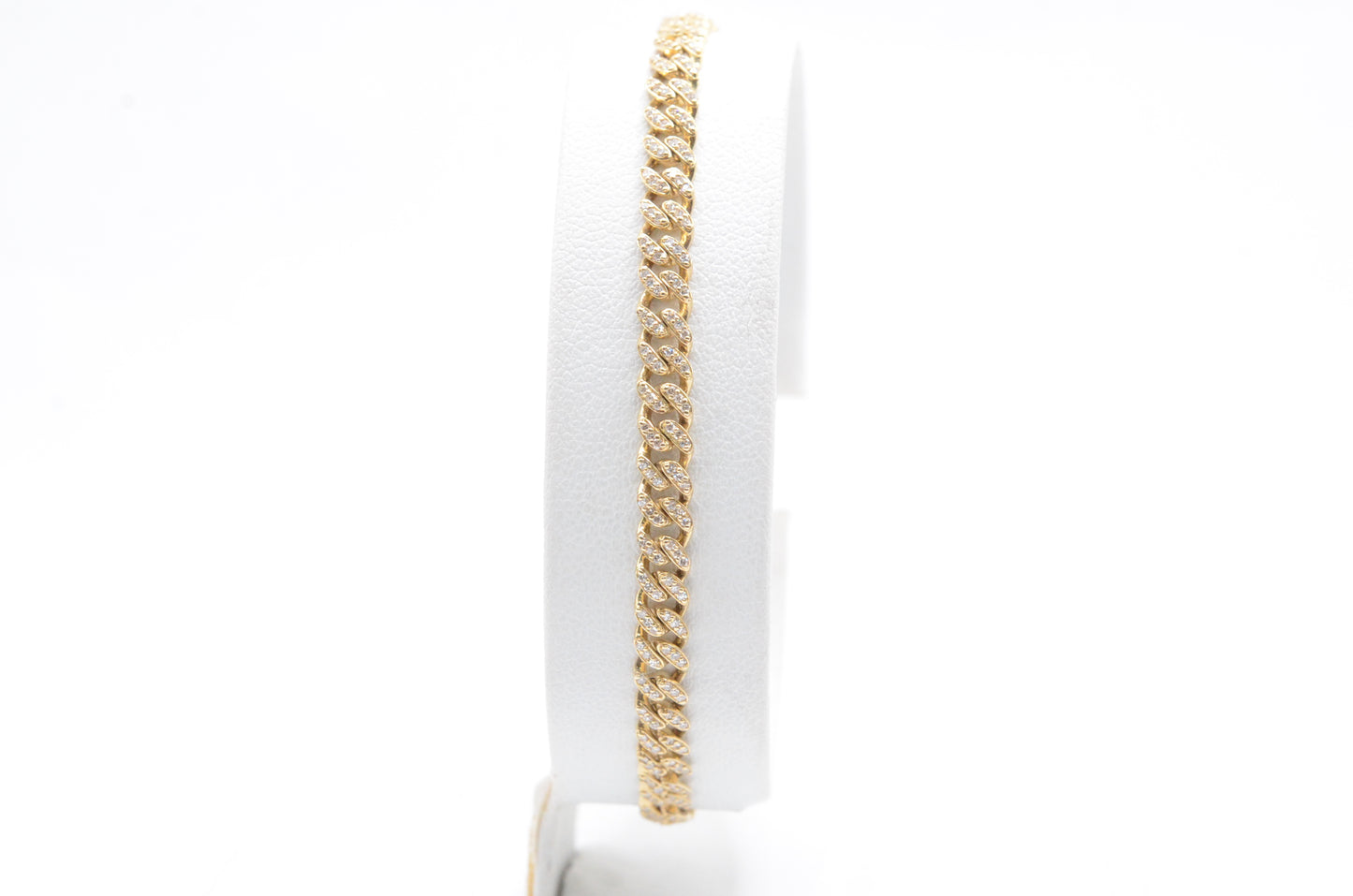 7" 0.82 cttw Diamond Micro Cuban Bracelet 14K Yellow Gold Diamond Bracelet