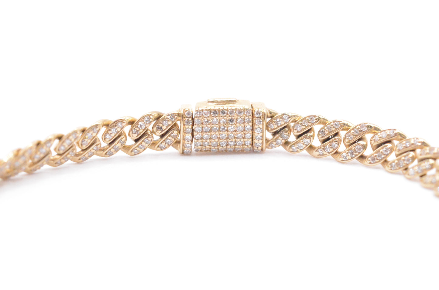 7" 0.82 cttw Diamond Micro Cuban Bracelet 14K Yellow Gold Diamond Bracelet