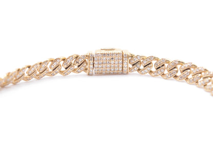 7" 0.82 cttw Diamond Micro Cuban Bracelet 14K Yellow Gold Diamond Bracelet