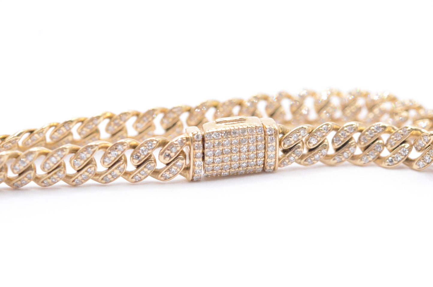 7" 0.82 cttw Diamond Micro Cuban Bracelet 14K Yellow Gold Diamond Bracelet