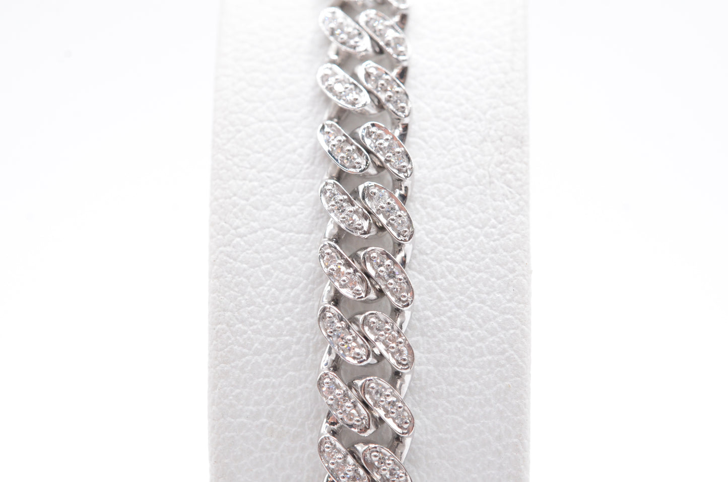 6.5" 0.68 cttw Diamond Micro Cuban Bracelet 14K White Gold Diamond Bracelet