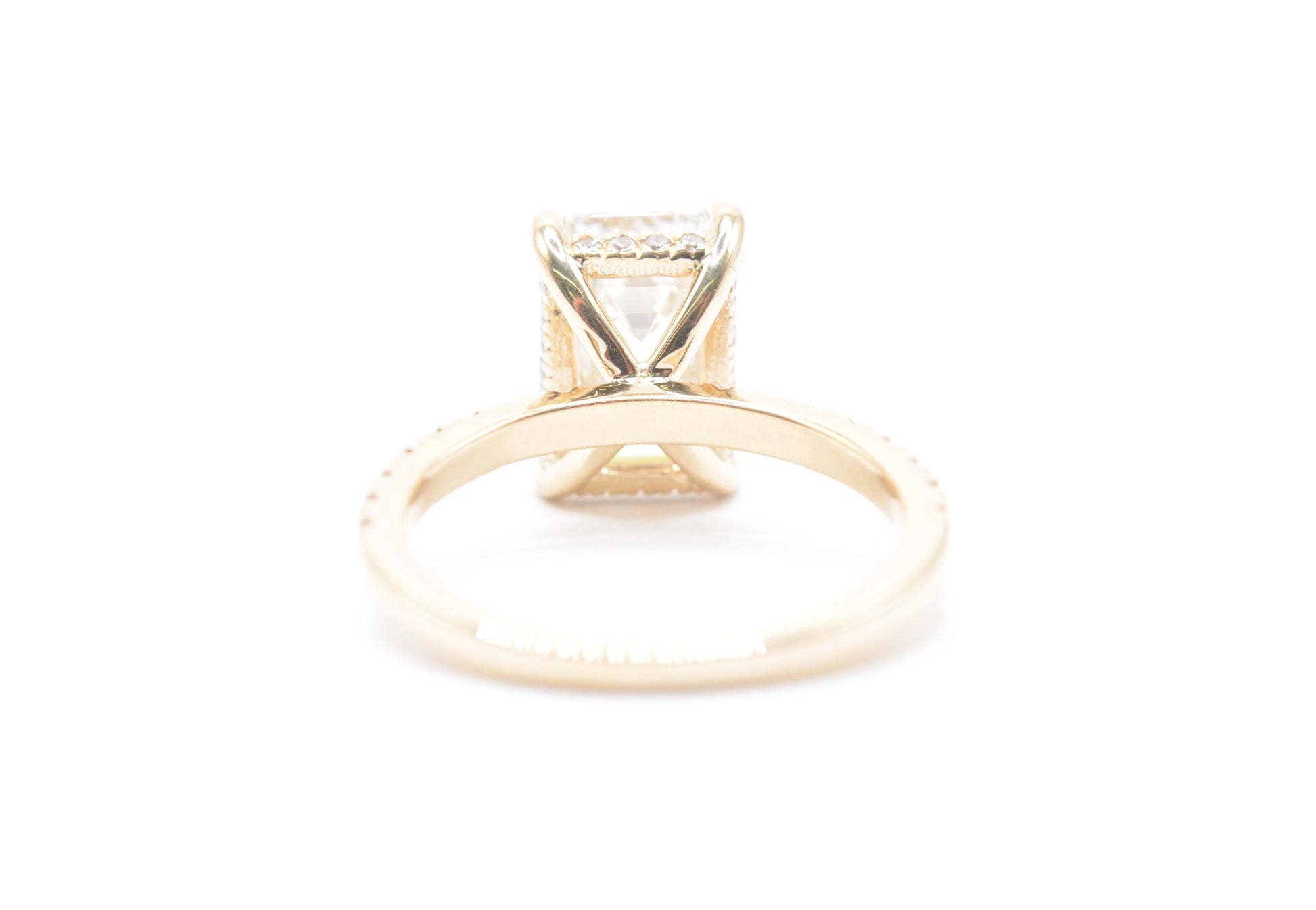 3ct Emerald Cut Lab-Grown Diamond Engagement Ring 14K Yellow Gold Made to Order
