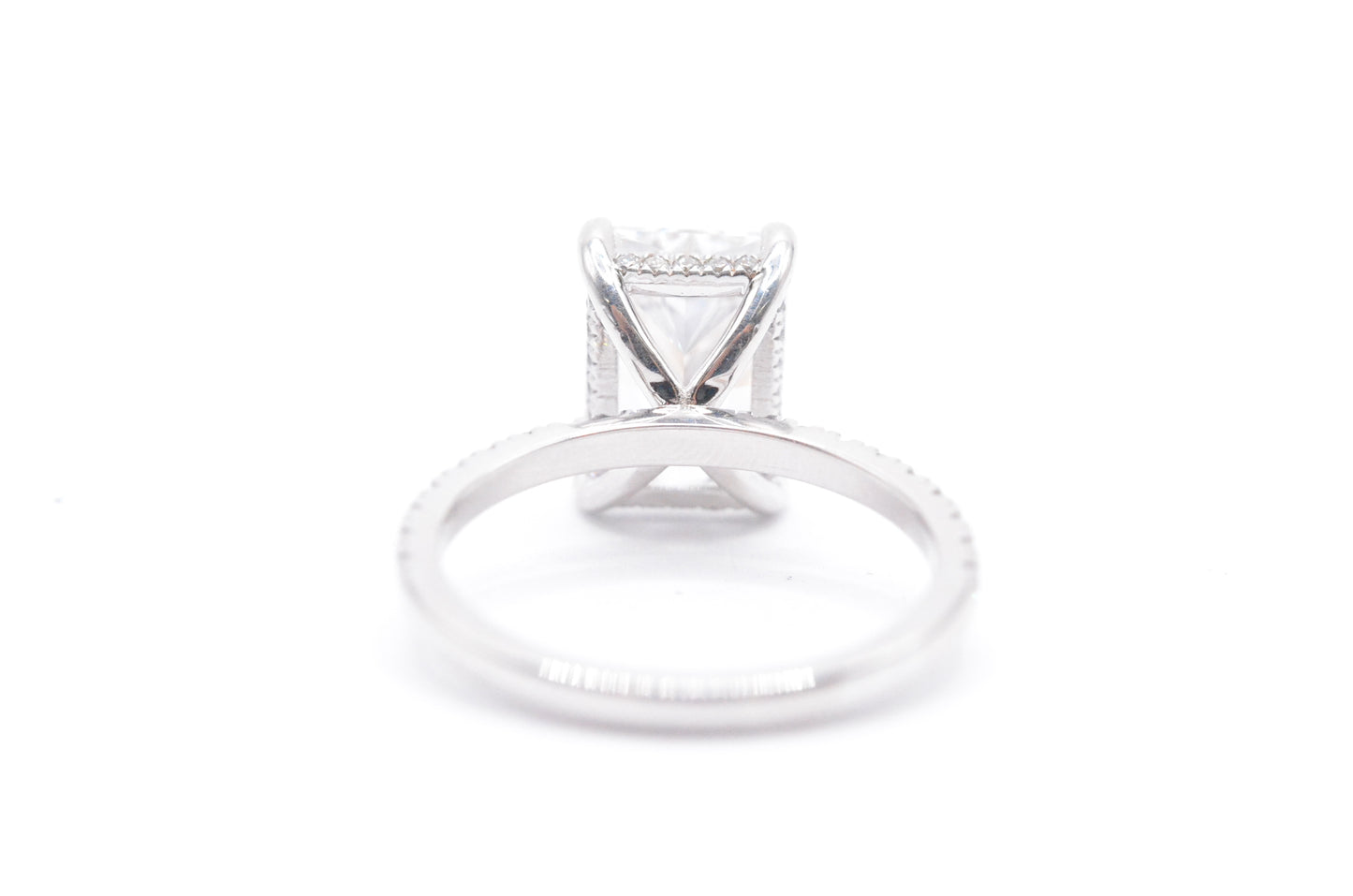 Made to Order-3ct Radiant Lab Diamond Center Engagement Ring 14K White Gold Made to Order