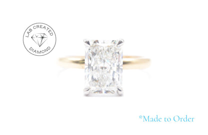 Made to Order-3ct Radiant Lab-Grown Diamond Engagement Ring 14K Yellow Gold Made to Order