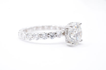 Made to Order-4.5ct Round Lab Diamond Engagement Ring 14K White Gold Made to Order