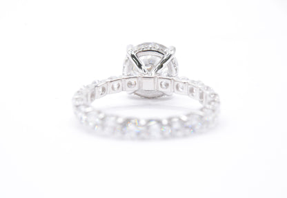 Made to Order-4.5ct Round Lab Diamond Engagement Ring 14K White Gold Made to Order