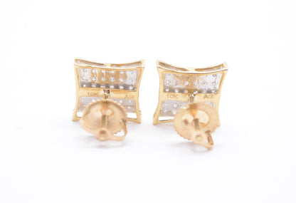 0.25 cttw Micro Kite Shape Diamond Stud Earrings 10K Yellow Gold Kids Earrings